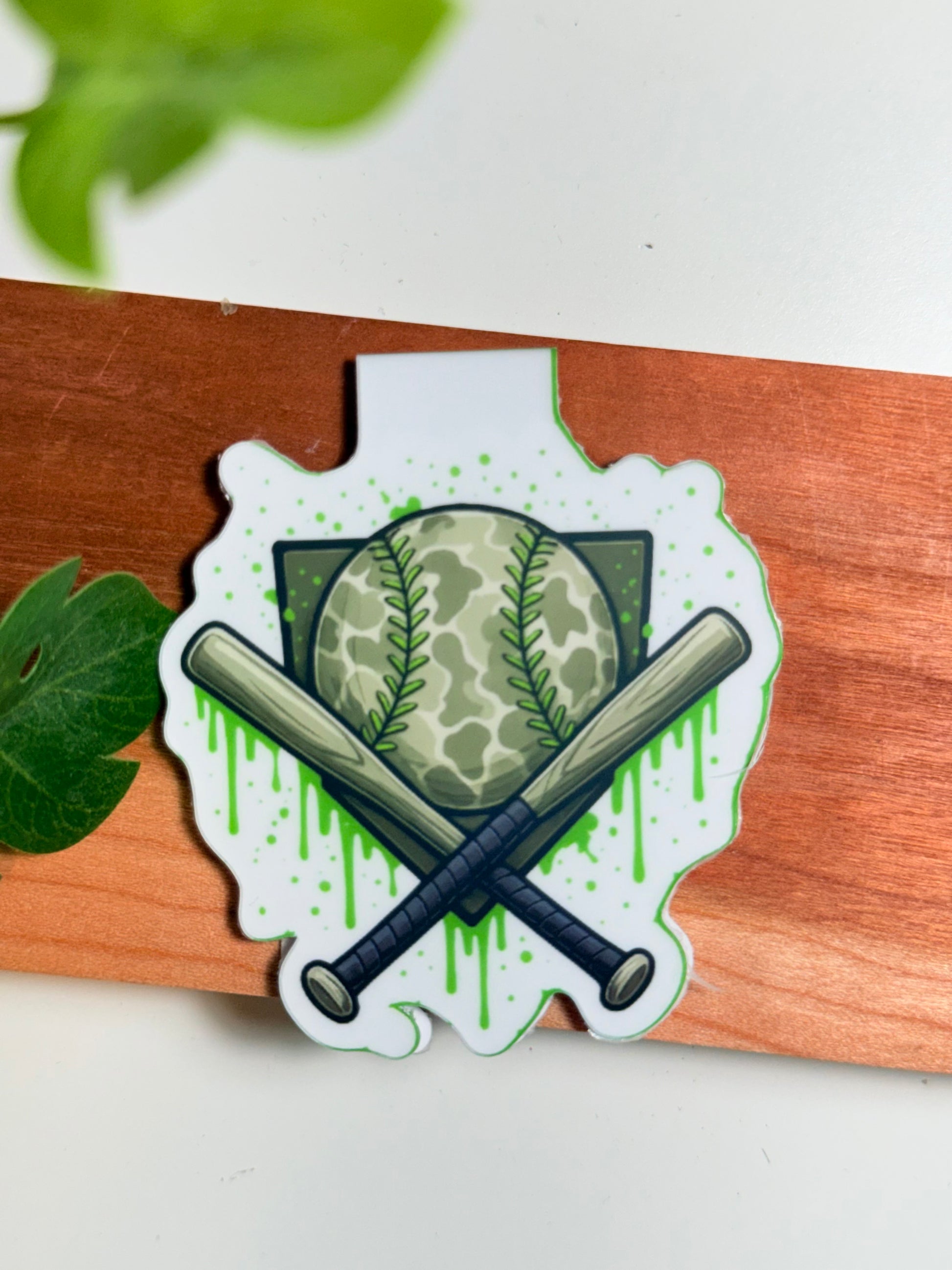 Baseball Military Drip Magnetic Bookmark