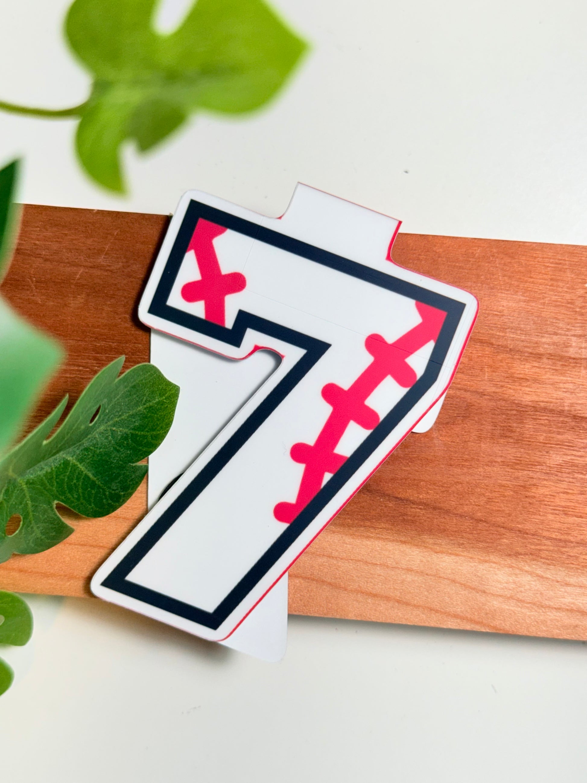 Custom Baseball # Magnetic Bookmark