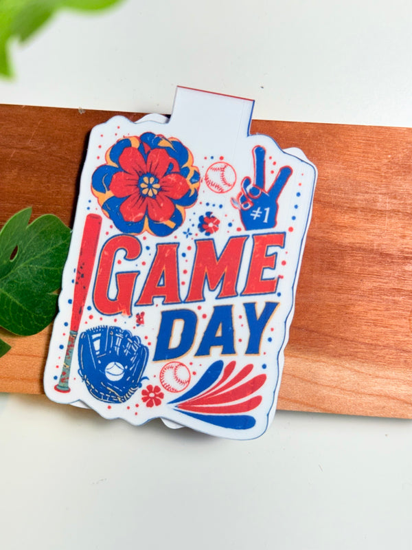 Red & Blue Game Day Magnetic Bookmark