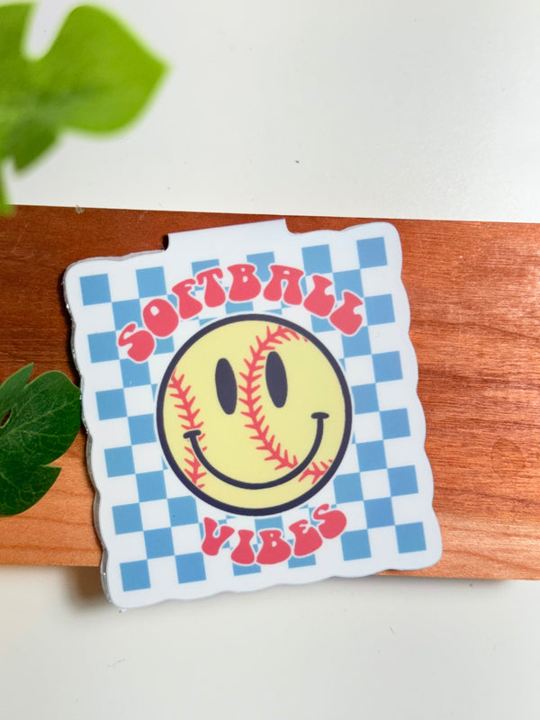 Softball Vibes Magnetic Bookmark