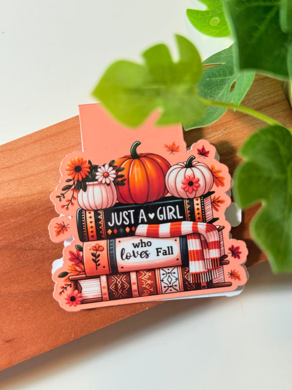 Just a girl who loves fall magnetic bookmark
