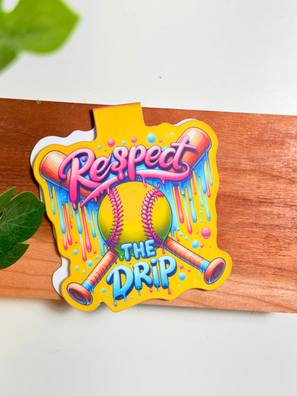 Yellow Respect The Drip Magnetic Bookmark