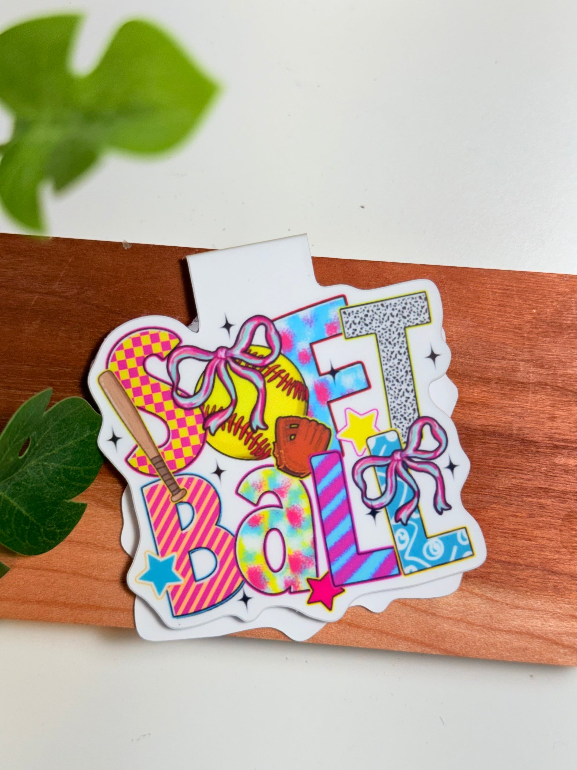 Softball Fun Magnetic Bookmark