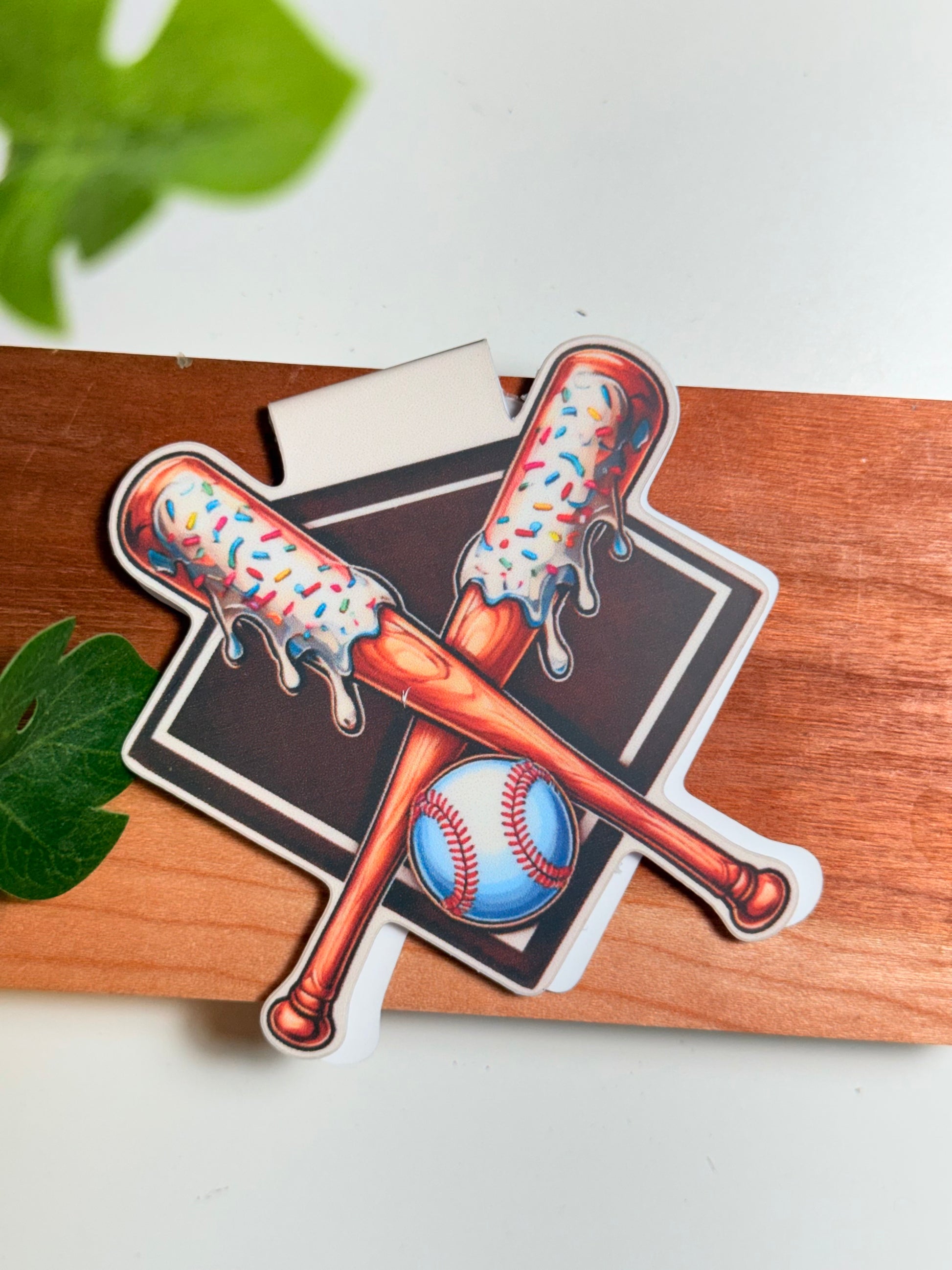 Baseball Cream Drip Magnetic Bookmark