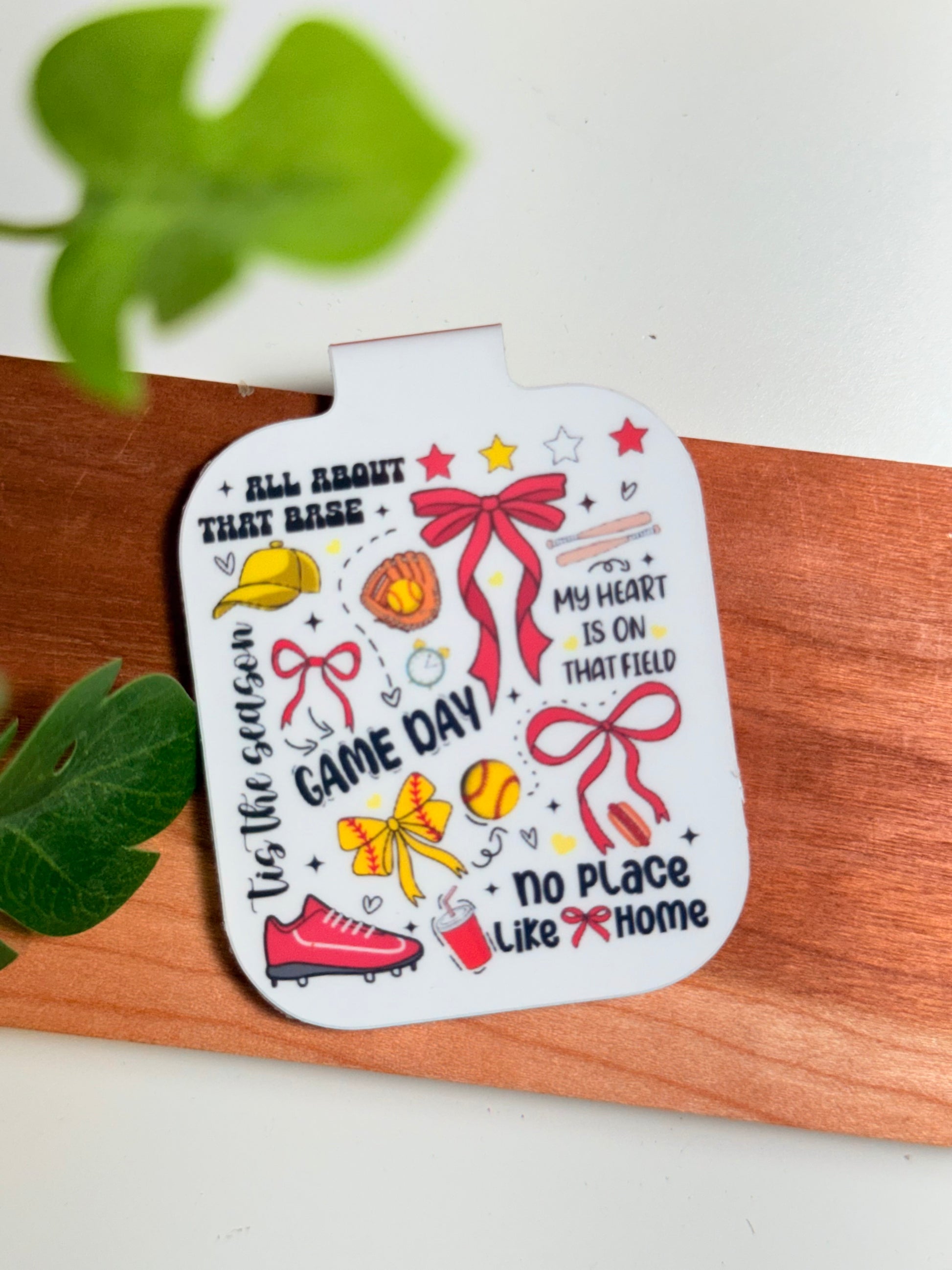 Softball-No Place Like Home Magnetic Bookmark