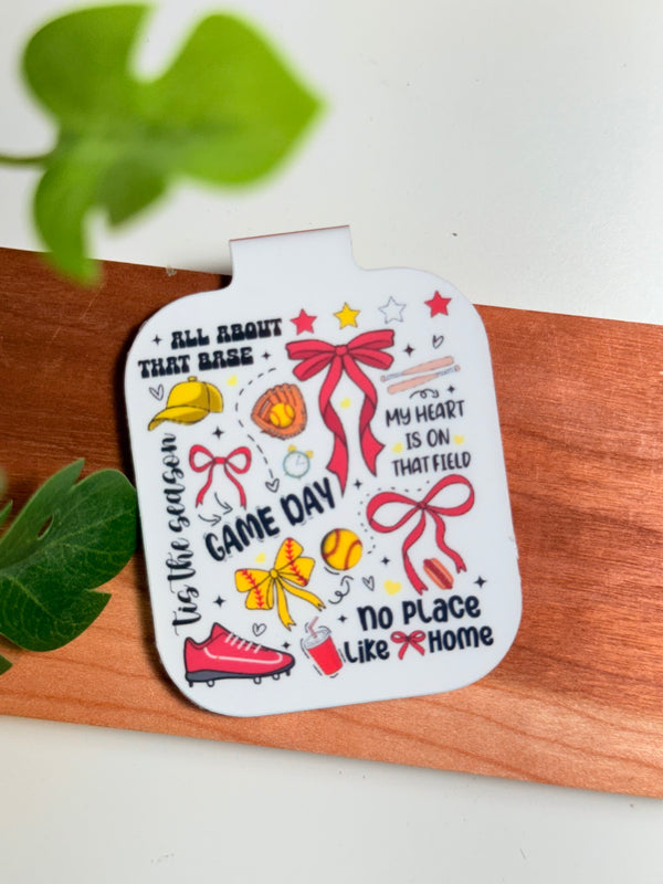 Softball-No Place Like Home Magnetic Bookmark