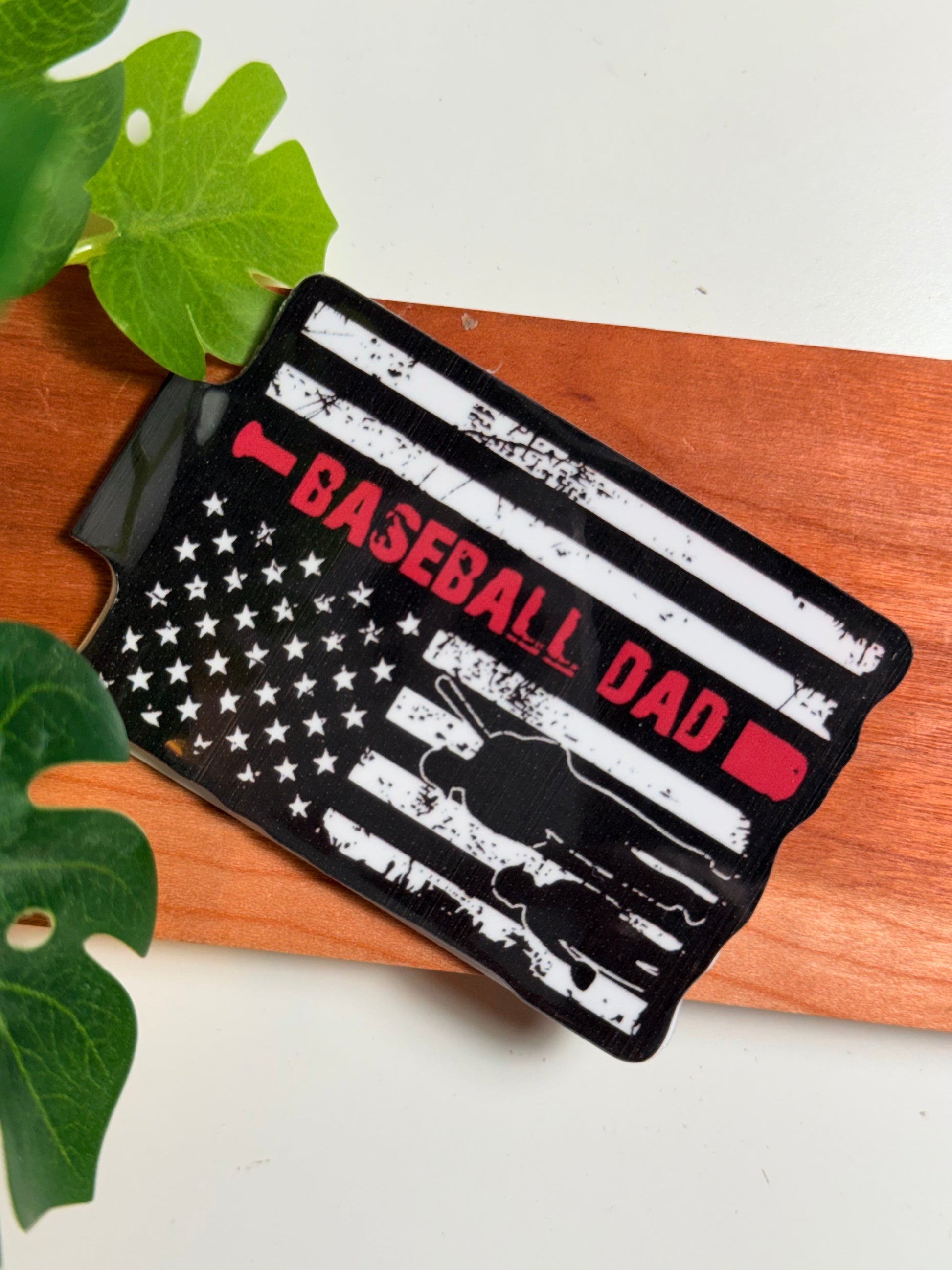 Silhouette Father & Son Baseball Magnetic Bookmark