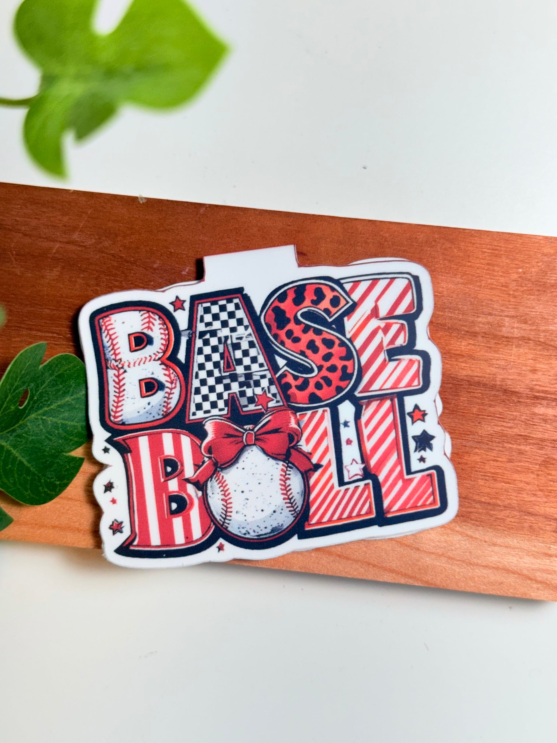 Baseball Stripes Magnetic Bookmark