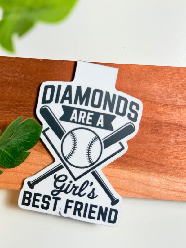 Diamonds Are A Girl's Best Friend | White Magnetic Bookmark