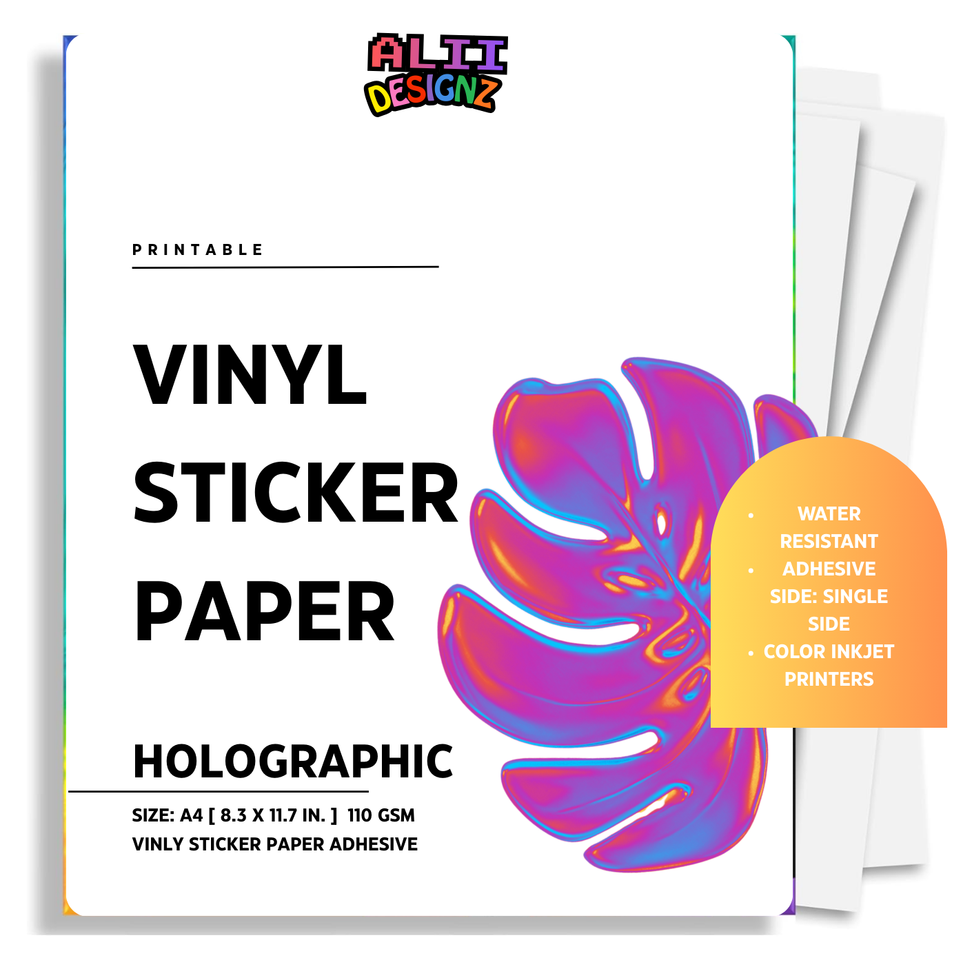 VINYL STICKER PAPER | HOLOGRAPHIC [A4]